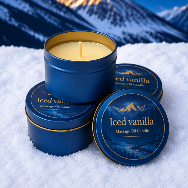Iced Vanilla Woods Massage Oil Candle